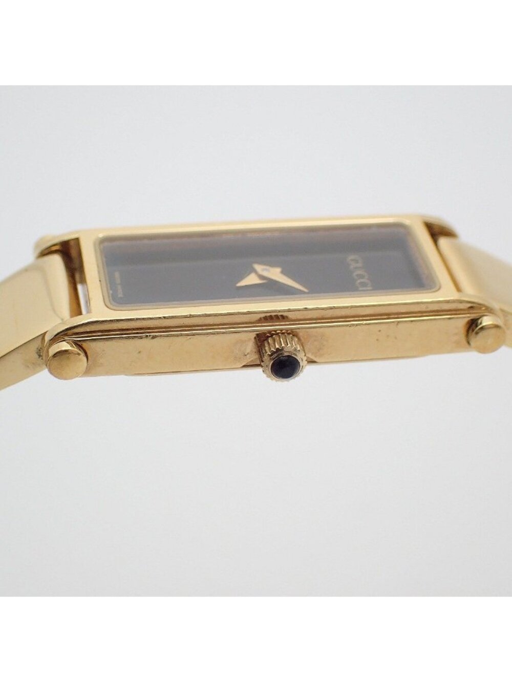Gucci L Bracelet Watch Quartz Gold Black Dial - Picture 7 of 9